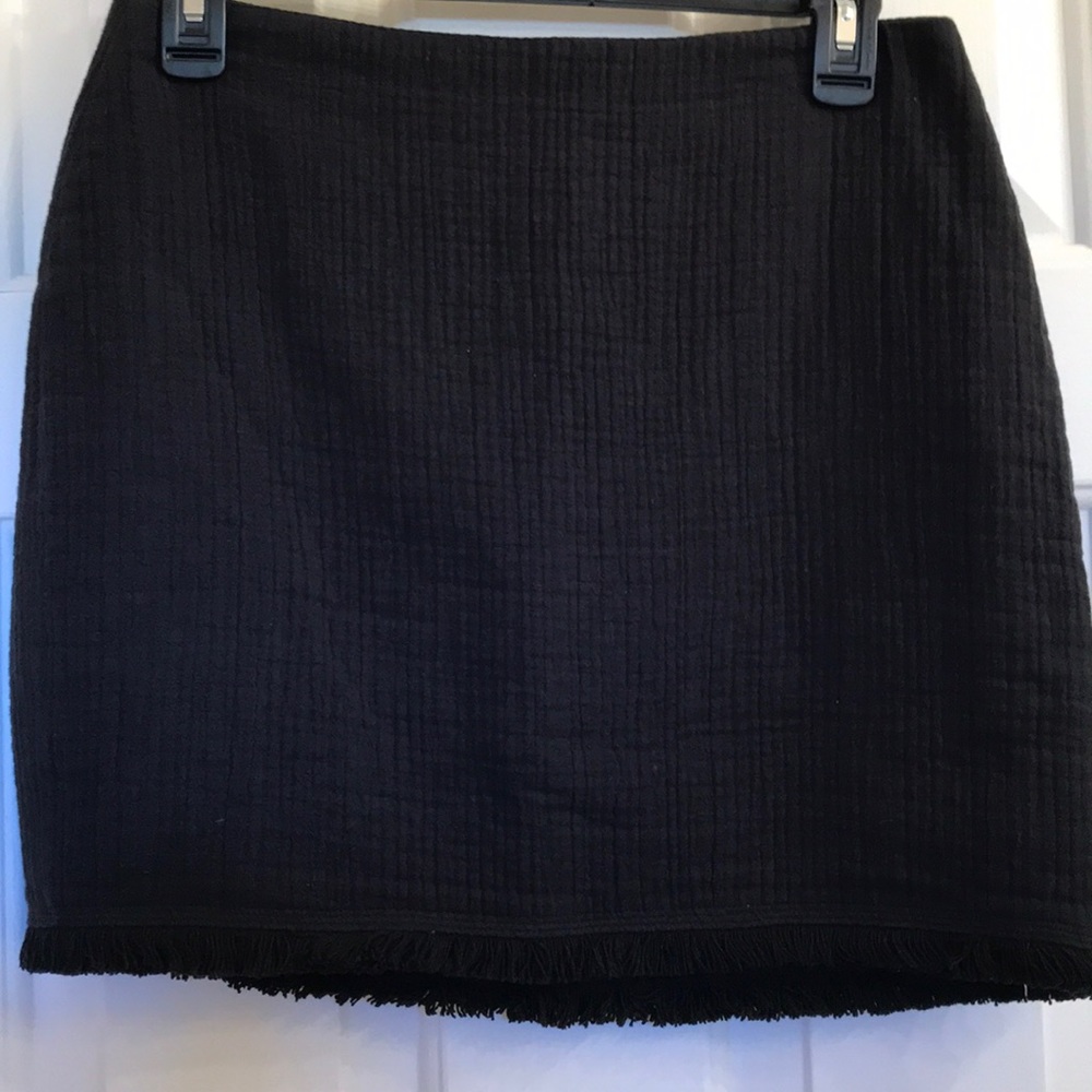 Madewell black fringe skirt